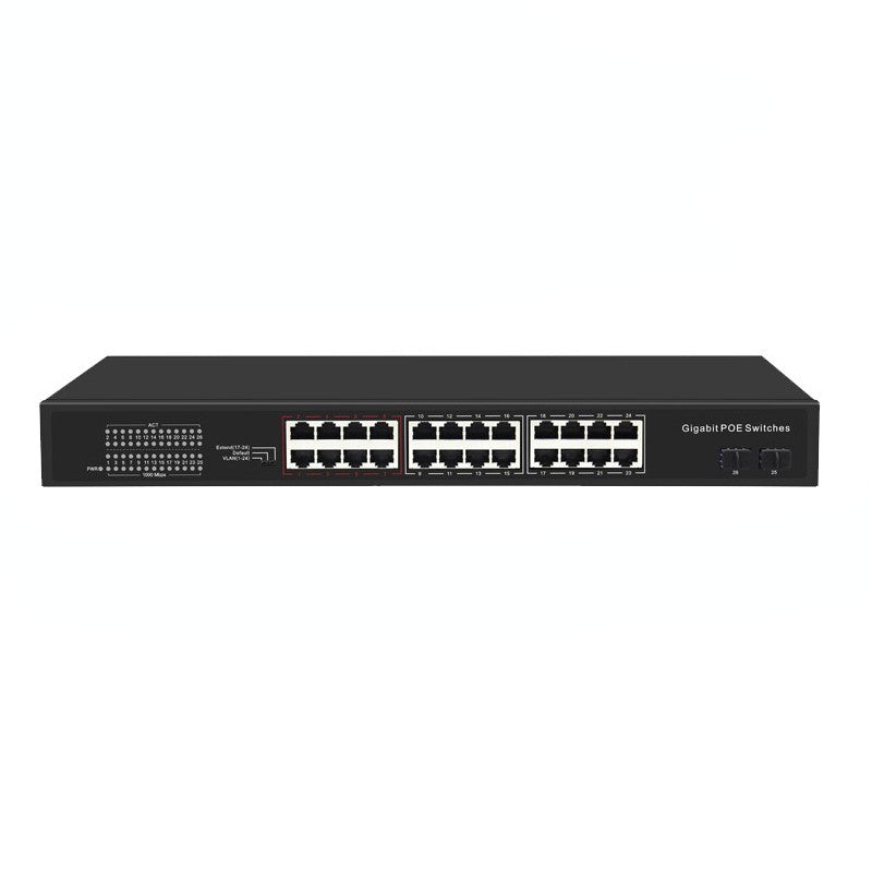 Switch PoE de 24 Puertos 10/100 Mbps para Redes Empresariales