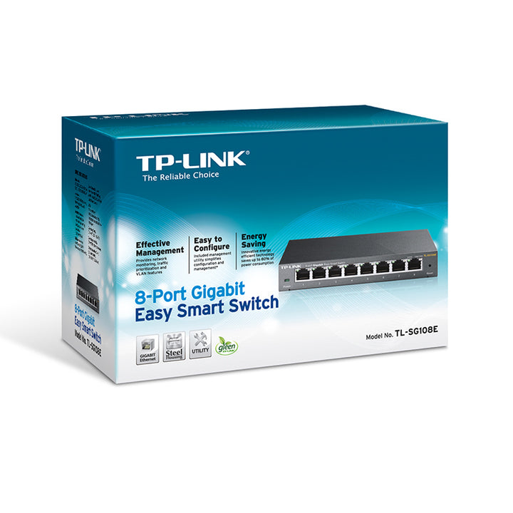 Switch TP-Link TL-SG108E de 8 Puertos Gigabit para Montaje en Escritorio