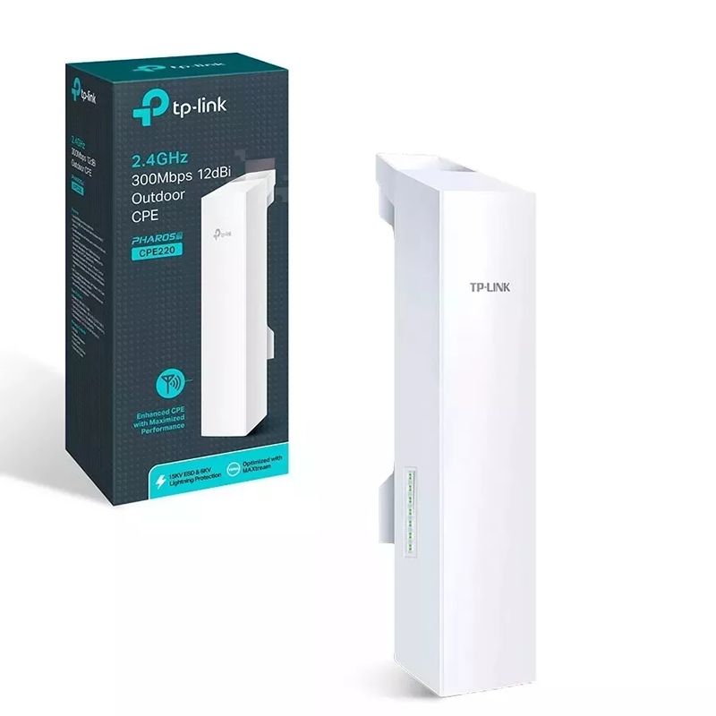 Punto de Acceso Exterior TP-Link CPE220 Pharos 2.4GHz 300Mbps 12dBi