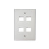 Tapa de Face Plate Blanco con 4 Puertos