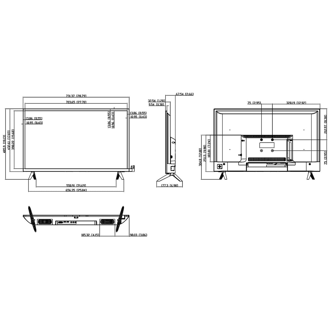 Monitor Dahua 32" Full HD con HDMI, VGA y USB - Modelo DHI-LM32-F200